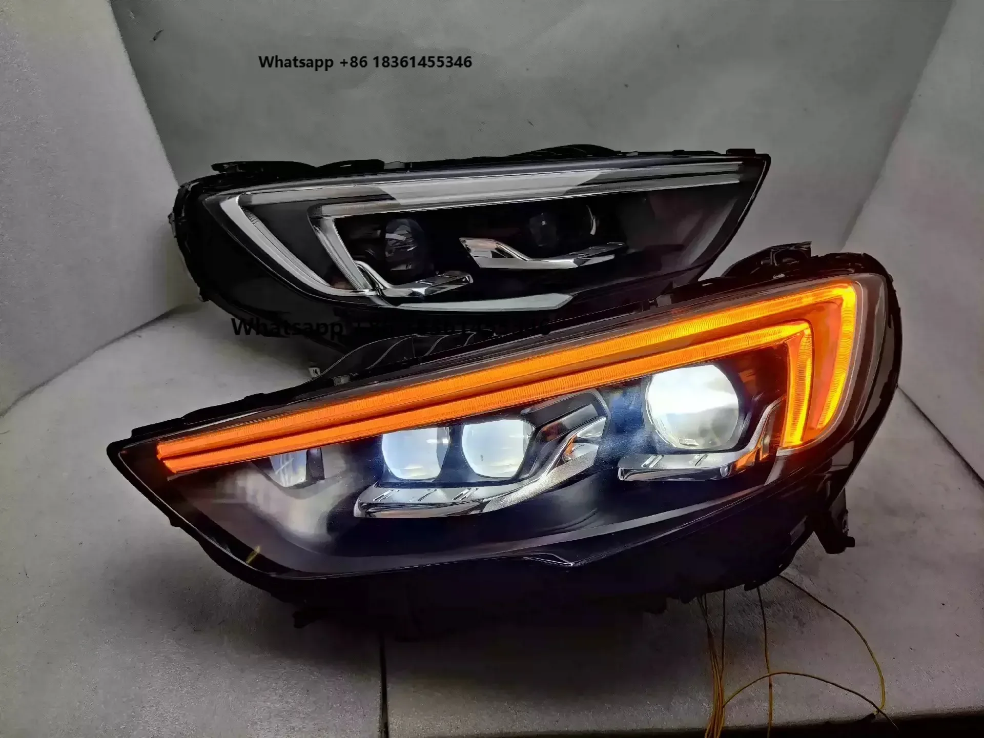 

Фара головного света для Opel Insignia Regal с ДХО, указателем поворота, линзой-проектором и эффектом «ангельские глазки»