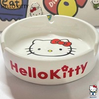 Hello Kitty Ceramic Ashtray Cute European Style Home Decor Minimalist Desktop Decoration for Smoking Gift