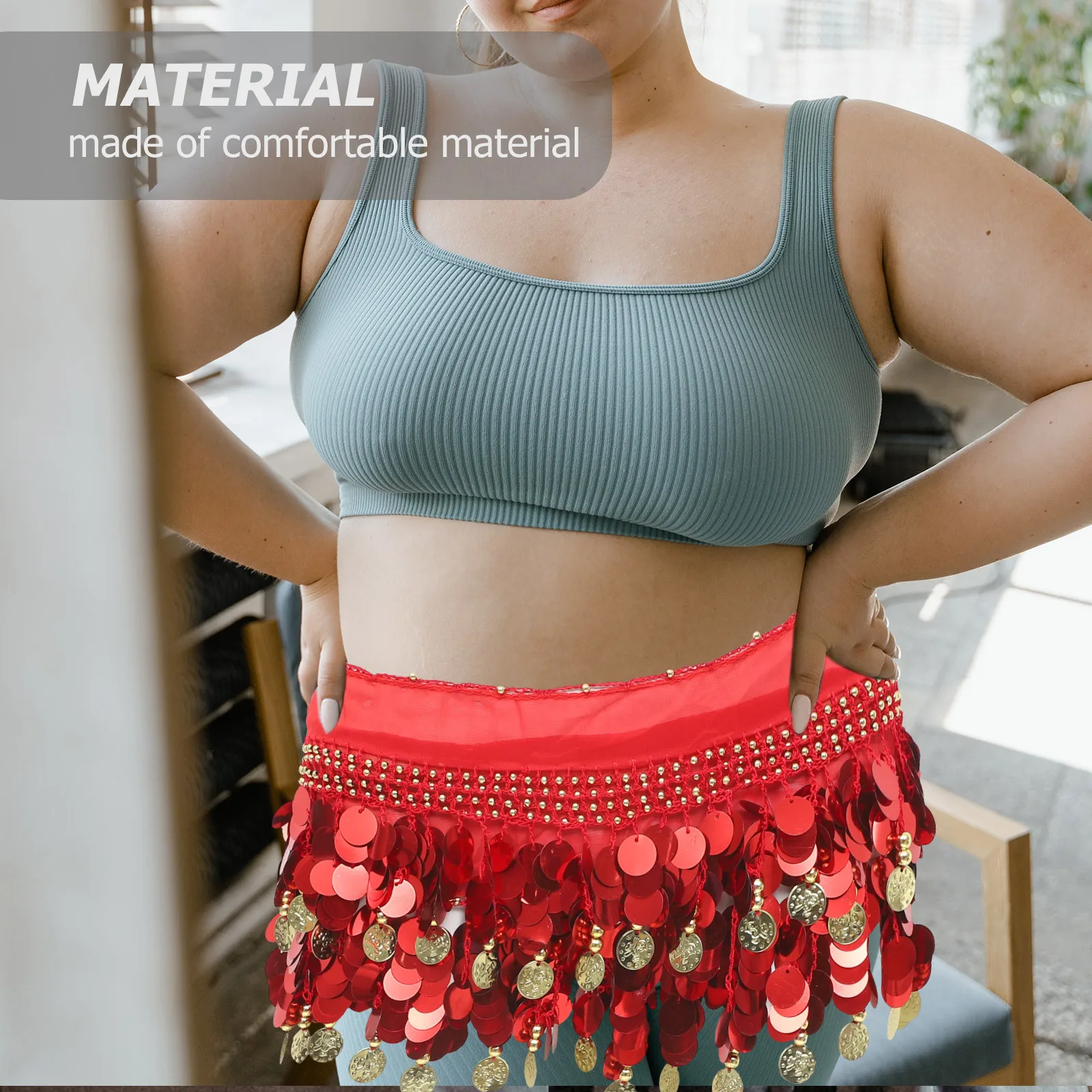 

Sequin Waist Chain Belly Dancing Hip Scarf Adjustable Size Hip Belt Dance Skirt Festival Costume Dance Skirt Belly Dancing Belt
