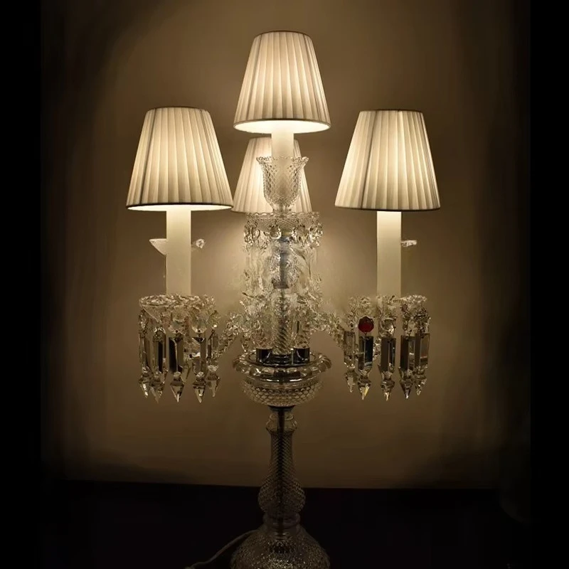 

Deluxe crystal table lamp European crystal decorative chandelier table lamp 4 lamps candlestick lamp