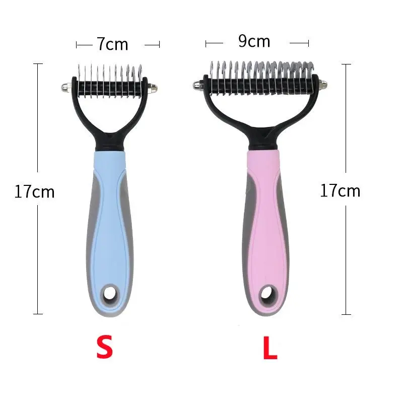 2/1PC Pet Double-Sided Comb Dog Cat Hair Removal Floating Hair Beauty Pet Dog Cleaning Trimming Brush matted Long Hair Curly Pet