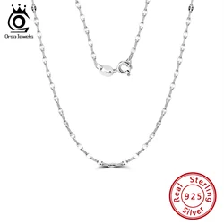 ORSA JEWELS 100% 925 Sterling Silver 2.3mm Twist Flake Chain Necklace for Women Classic Handmade Silver Neck Chain Jewelry SC26