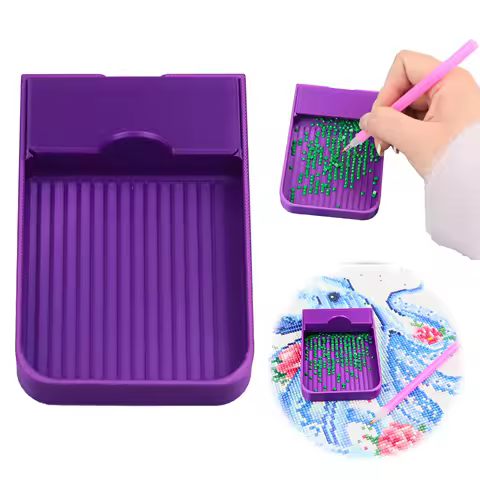 Diamond Painting Tray Organizer No Drill Spillage Plastic Bead Rhinestone Diamond Sorting Tray with Storage Box for DIY Crafts