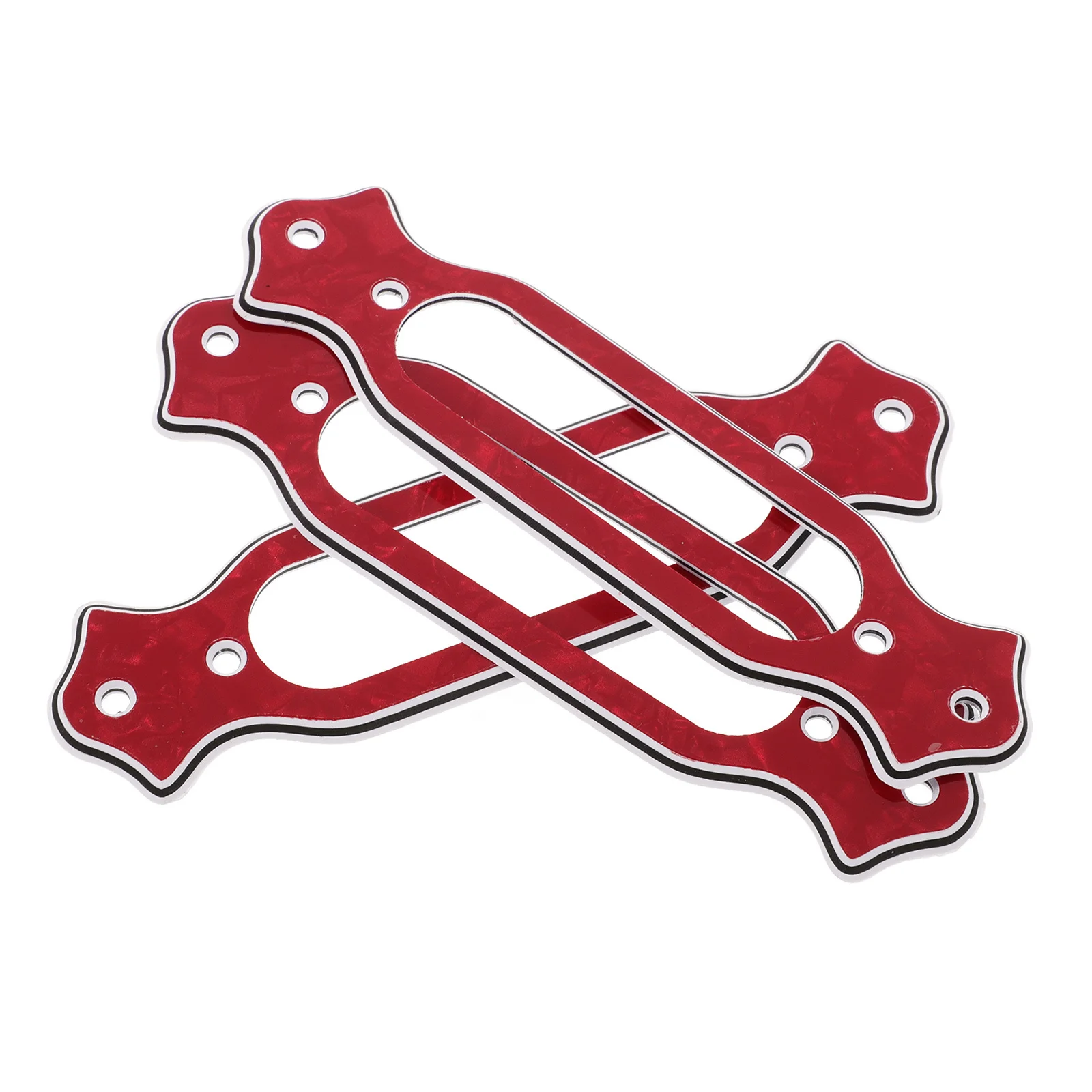 

3Pcs Single Coil Pickup Covers Red Plastic Frame Acoustic Guitar Pickup Mounting Rings Replacement Parts Accessories