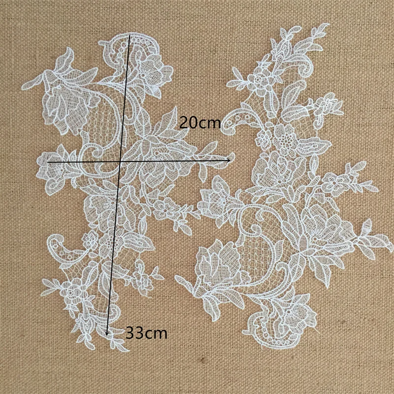 Flower Patch for Bride Headdress, White Fish Thread, Mirror Flower Patch, DIY Hand Work, Accessory Material, 10Pcs, 5Pair