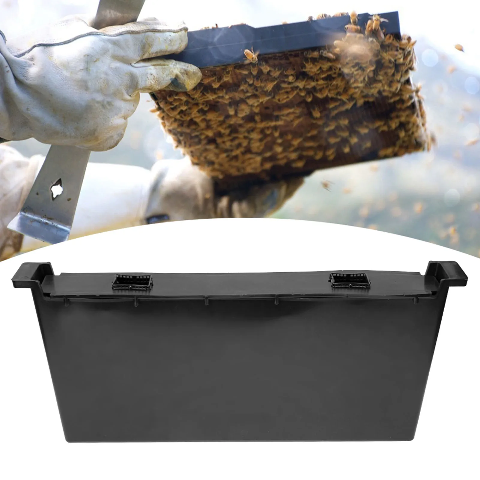 4L Bee Water Feeder Black Plastic Beehive Waterer Bee Drinking Device for Inside Hive Beekeeping Supplies