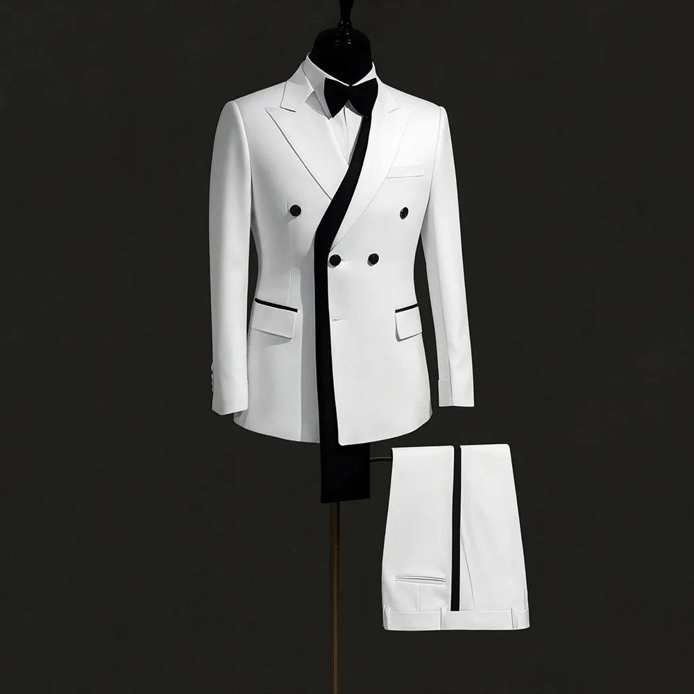 

Мужской костюм Элегантный стиль Джентльмен Повседневное тонкое свадебное платье Формальная праздничная одежда Комплект из 2 предметов Куртка Брюки 2025 Trajes Para Hombre