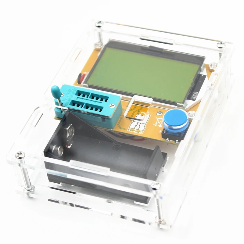 ESR Digital Transistor Tester com caixa, medidor ESR, V2.68, LCR-T4 Capacitância, MOS, PNP, NPN, LCR, 12864, tela LCD