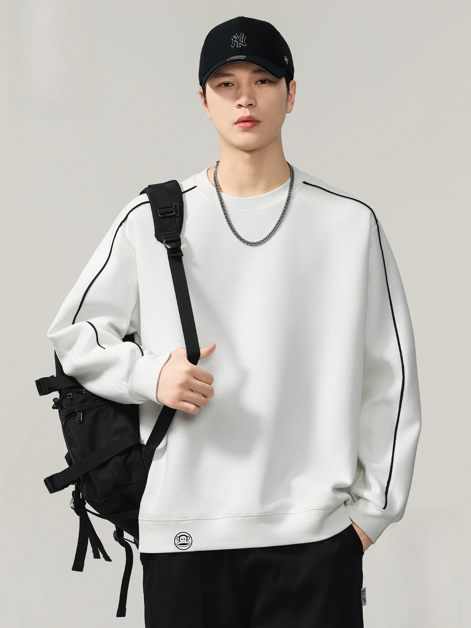 

PaulFrank Spring American Sle Long Sve Hoodie Men Loose round Ne Comfortable Cotton Polyester Blend Casual Sweatirt