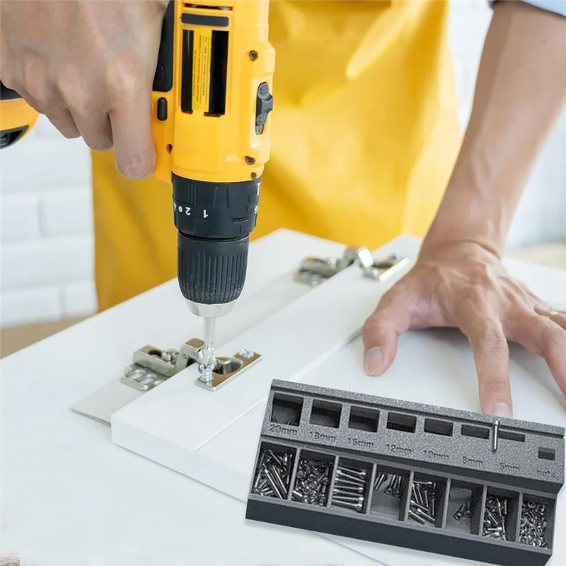 MOPHE-M3 Screw Organizer Bolt Tray With 7 Measuring Slots, Ideal For Storing For Hardware And Small Parts Storage