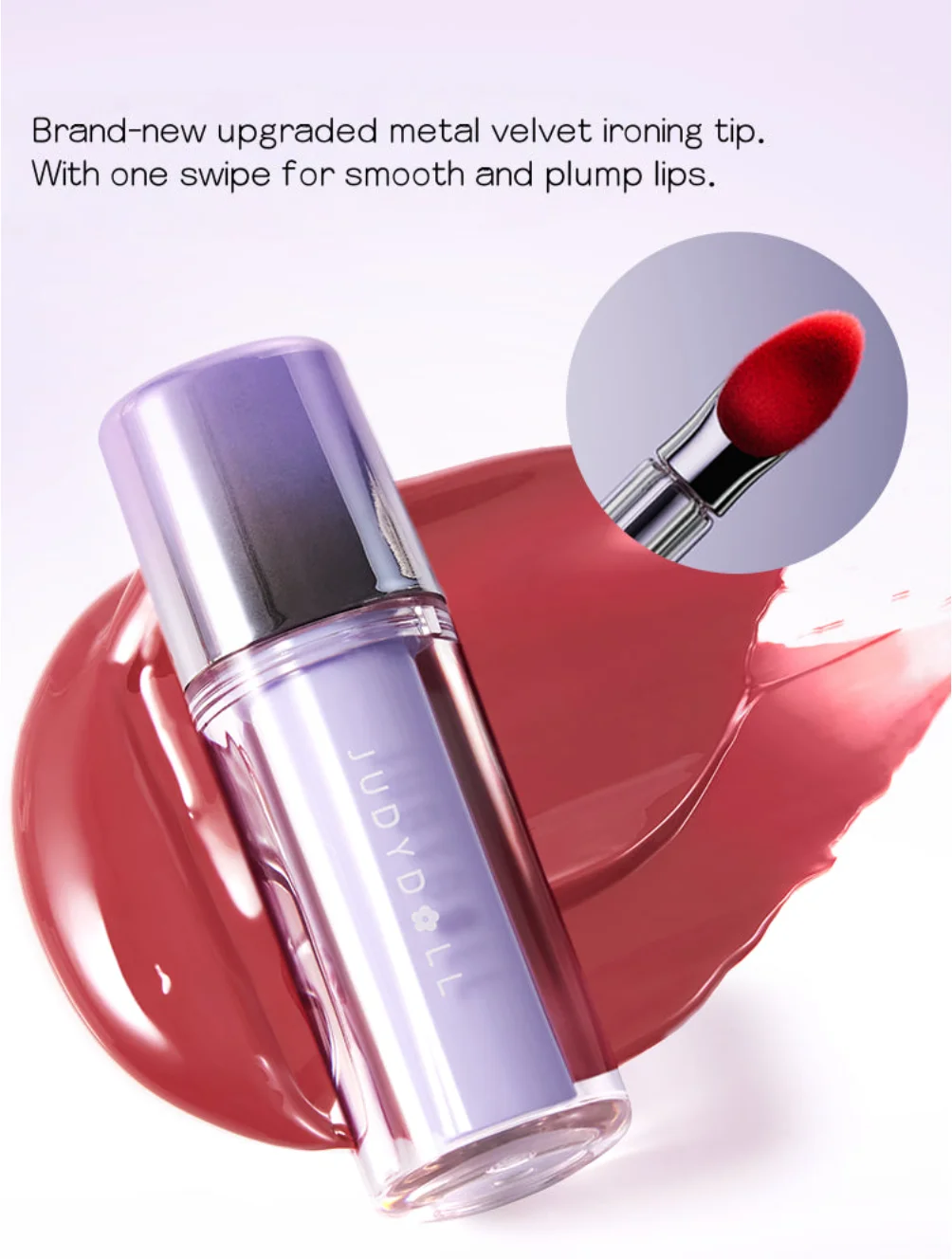 Judydoll Brillo de labios acuoso de doble acabado 2,4 g Color hidratante nutritivo Cosméticos de maquillaje frescos