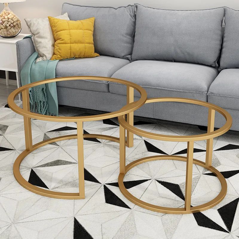 Coffee table rack, leg bracket, round sofa combination, simple marble small side table foot table