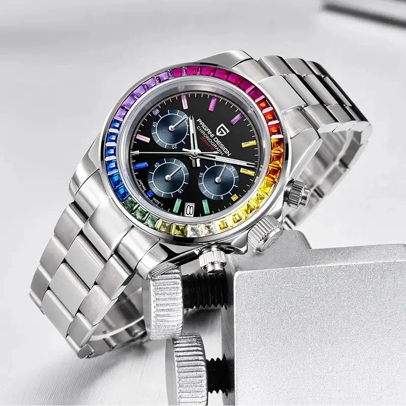 PAGANI DESIGN Rainbow Circle PD1644 Luxury Fashion Quartz Watch For Men Automatic Wristwatches Men Sport Waterproof Chronograph