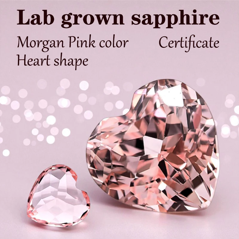 Im Labor gezüchteter Saphir, oval geschliffen, Morgan-Pink-Farbe, loser Edelstein für Schmuck, Hauptmaterialien mit Zertifikat – Detail 10