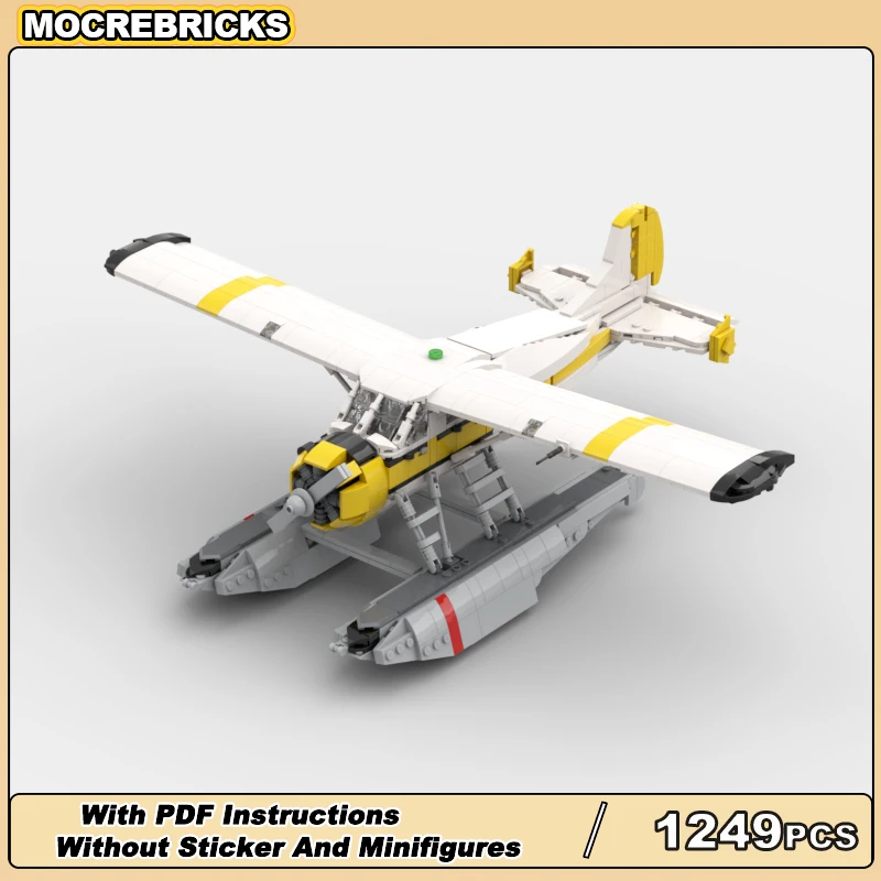 

WW2 Канада DHC-2 Бобра-амфибия Поплавки Самолет MOC Строительный блок Гражданская авиация Технология Модель самолета Кирпичи Игрушка Детский подарок