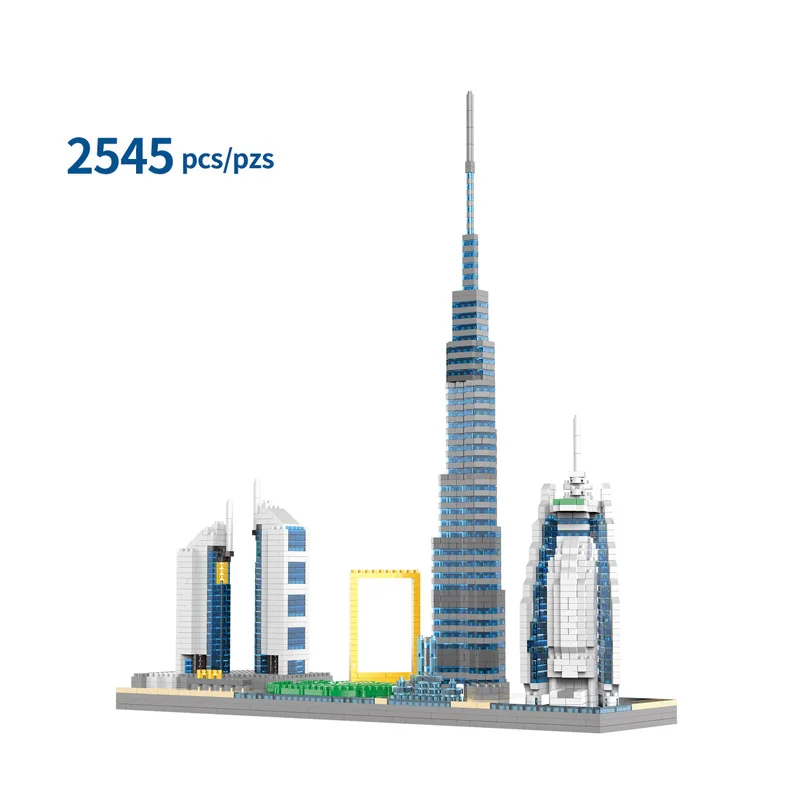 Creative Dubai United Arab Emirates Skyline Architecture Micro Diamond Block UAE Landmark Building Bricks Construction Toy view 2