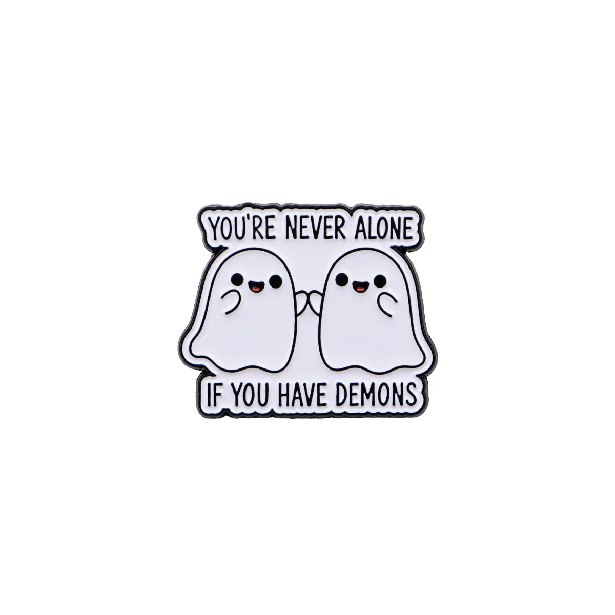 Kawaii Ghost Enamel Lapel Pin Spooky Coffee Cup Ghost & Funny Quote Brooch Gothic Cute Metal Badge Accessory For Backpack Decor