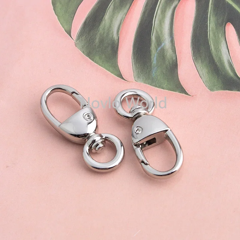 20-100pcs 3 colors 38x8mm Deep gold ring snap hook circle round carabiner hook keychain clip hook
