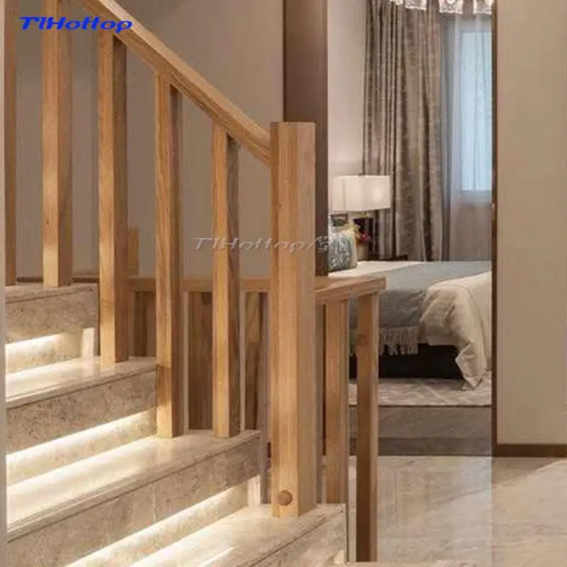 Solid Wood Staircase Guardrails Armrest Pillar Loft Balcony Railings Protective Fence Modern Of The Lacquer That Bake