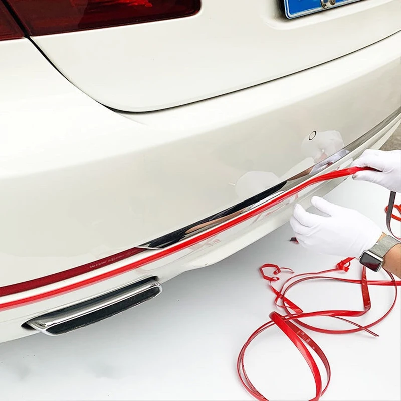 3M/5M Car Bumper Red Decoration Strip Car Door And Window Protection Strip Car Door Decoration Strip Body Anti-collision Strip