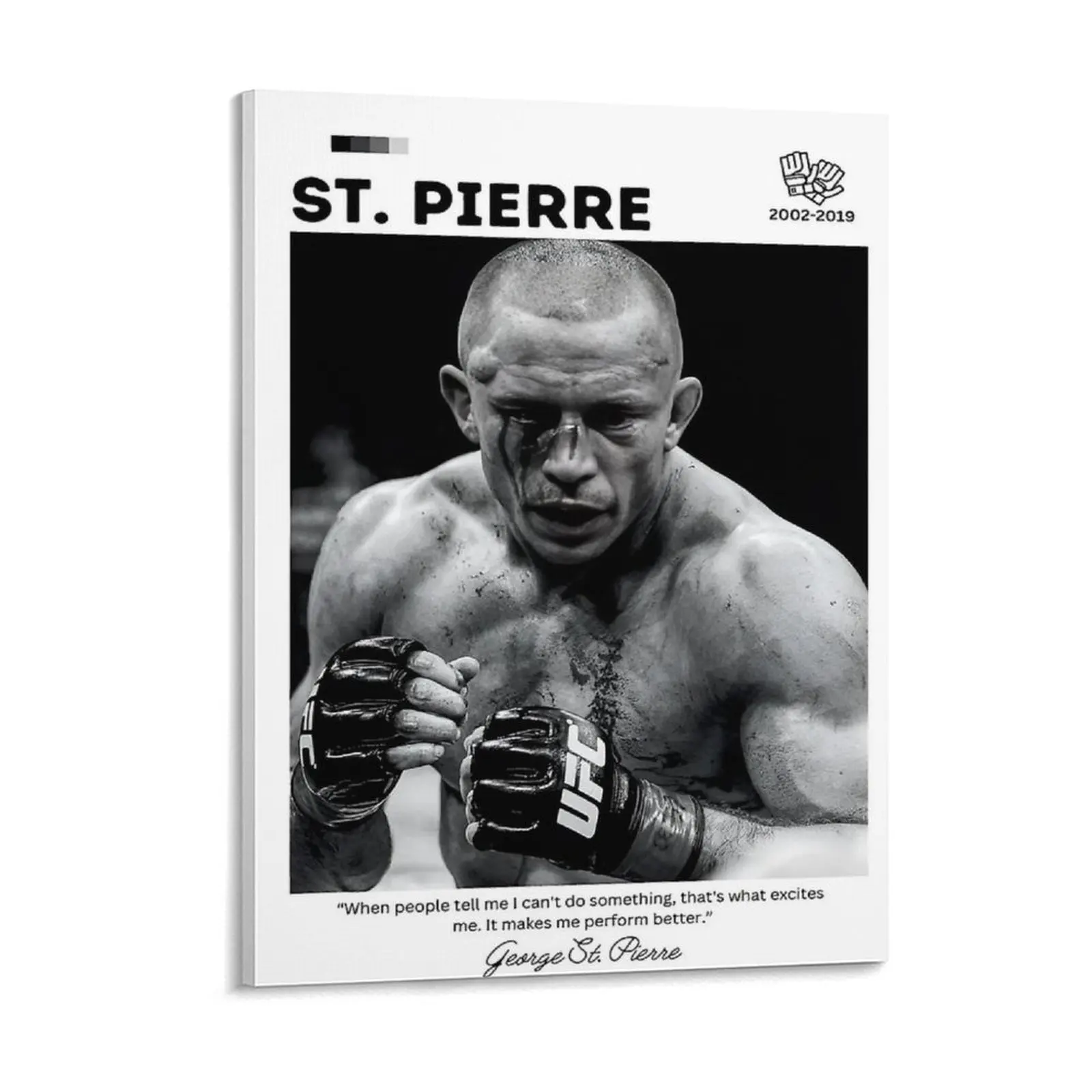 Georges St Pierre Legacy Fighter Canvas Painting Character Club Kitchen Bar Wall Decor Framed Wall Painting