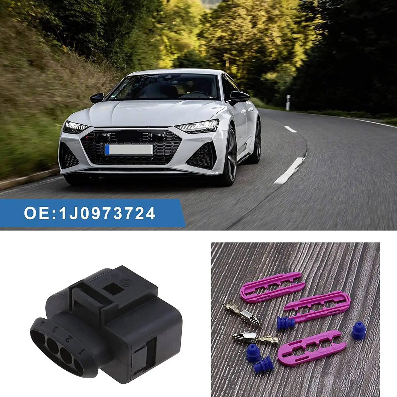 4 Stuks Auto Bobine Connector 4 Pin Vrouwelijke Connector Met Vrouwelijke Terminal En Afdichting Voor Passat B5 Audi-1j0973724