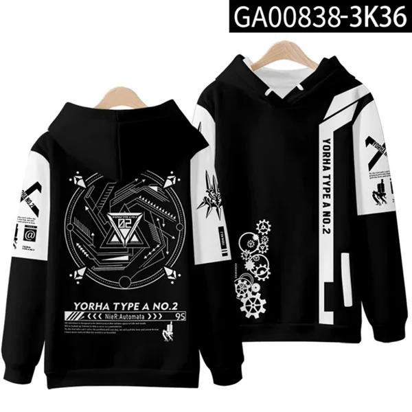 Game NieR Automata 3D Print Hoodies Men Women Fashion Oversized Hoodie Pullovers Hooded Sweatshirts Male Tracksuits Man Clothing