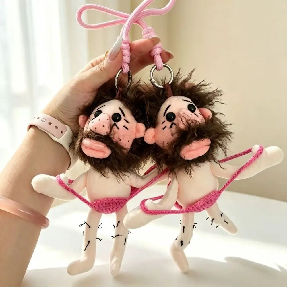 Whimsical Design Cartoon Figure Bag Pendant Vivid Appearance Well-Crafted Handmade Keychain Soft Fabric Material