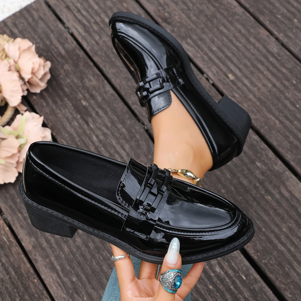 Sepatu Loafer Wanita Slip-On d - Women'S Shoes Loafers Black ulasan dan harga