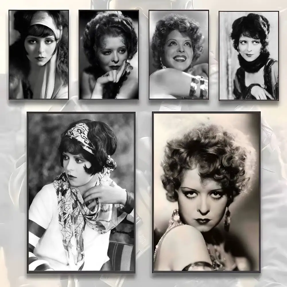 Antique Clara Bow 1920s Movie Star Poster Sticker Print Waterproof Wall Art For Living Room Bedroom Home Decor
