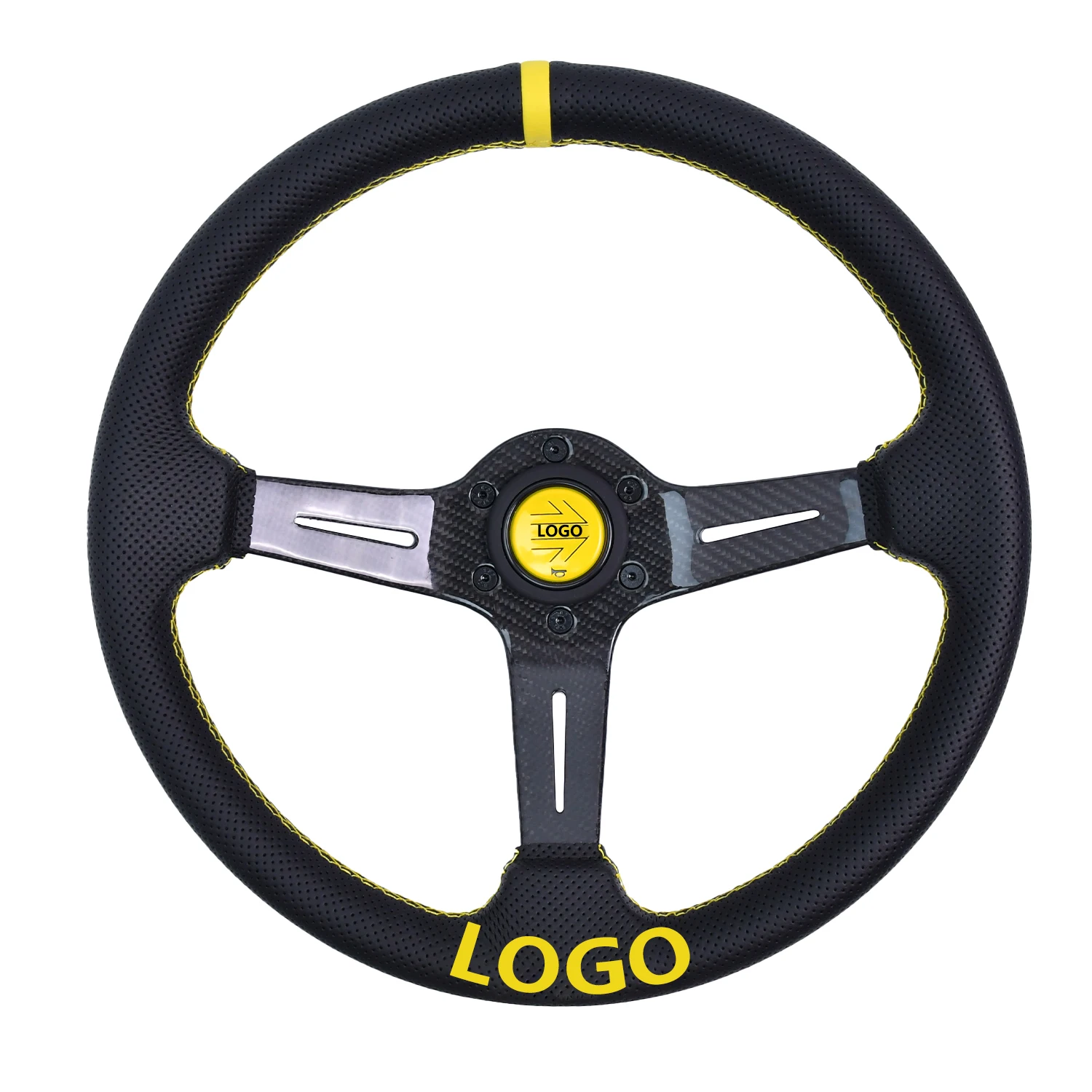 

Tiypeor Real Carbon Fiber Steering Wheel Napa Leather Steering Wheel 14 Inch Wheels
