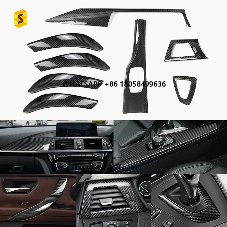 Shasha Carbon Car Interior Accessories Real Carbon Fiber Car Dashboard Trim for BW  F30 F31 F34 F33 Factory Price Carbon Fiber
