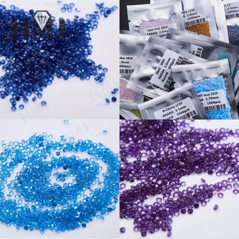 

Wholesale 1000pcs Multicolor Nano Polycrystalline Loose Gems Premium Quality Stones for Bulk Jewelry Creation Wedding Crafts DIY