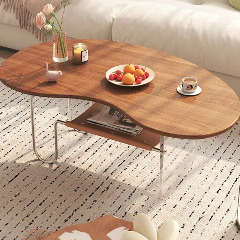 Multi-layer solid wood coffee table creative and simple modern suspended tea table  living room household small table