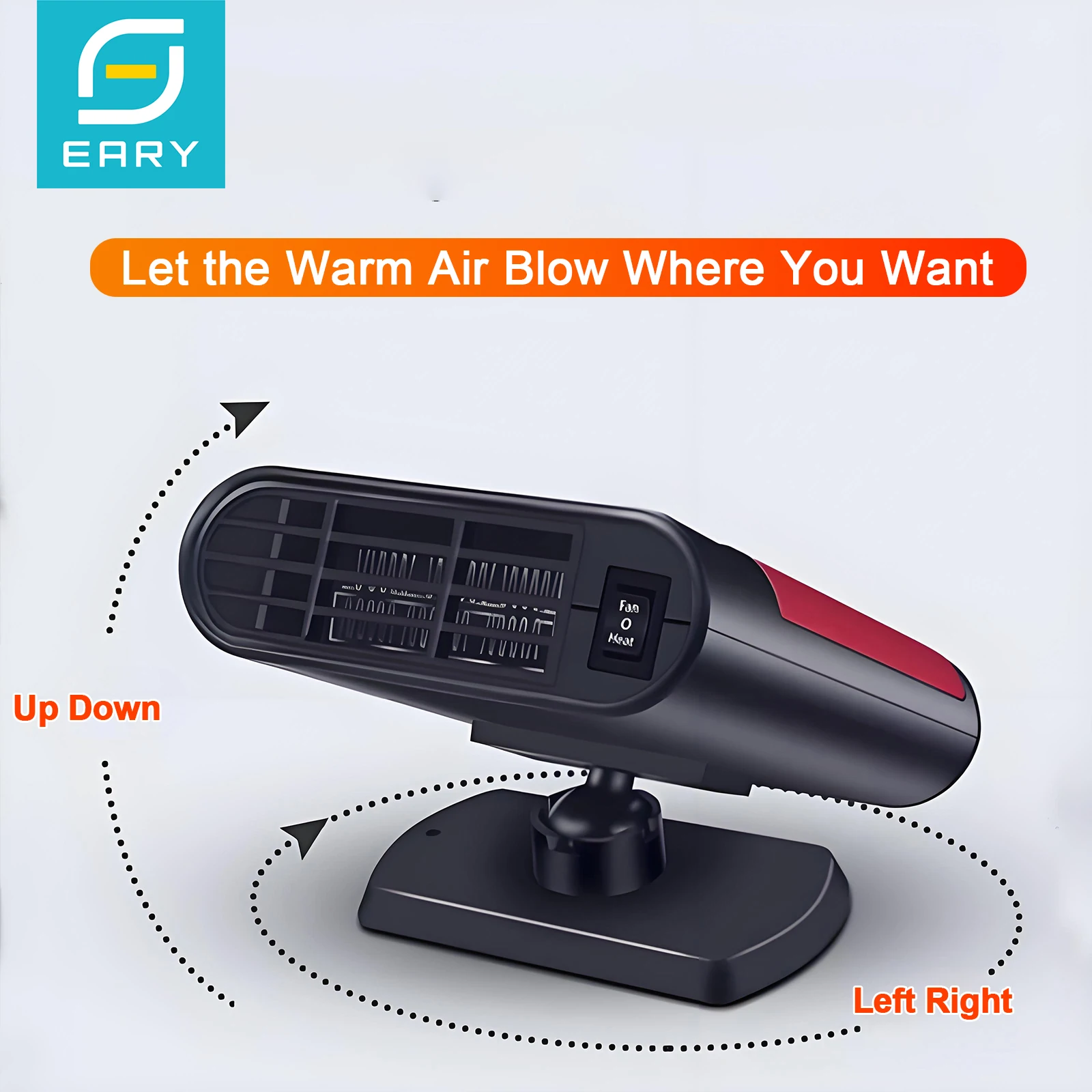 

Eary Car Heater 12V 24V 150W Portable Windshield Defroster with 360° Rotate Fast Heating & Cooling Fan Cigarette Lighter Plug in