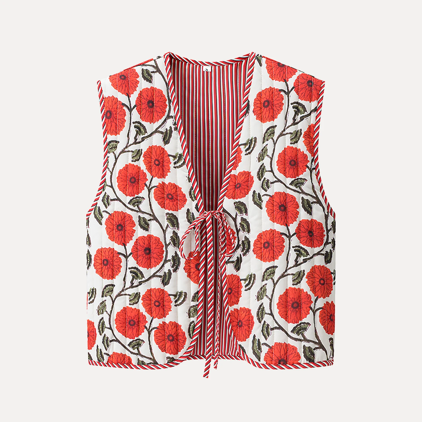 

Faionable Multicolor Printed Women's Vest 2025 Autumn New Sle Versatile Daily Wear Polyester Fiber V-Ne Moderate Warmth