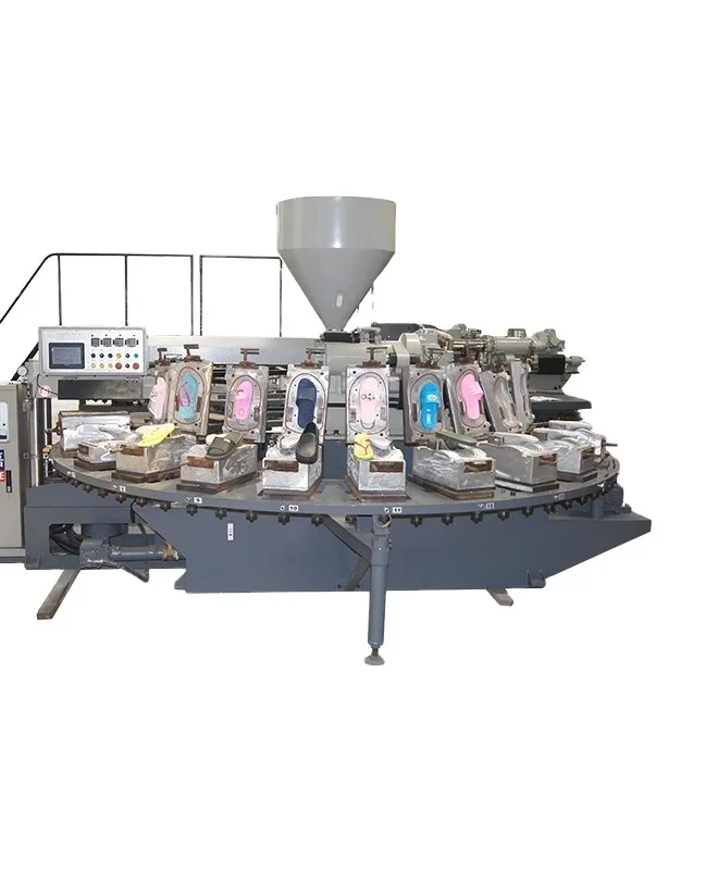 Machine PVC blow rotating color mold plastic rubber slippers sandals production line automatic