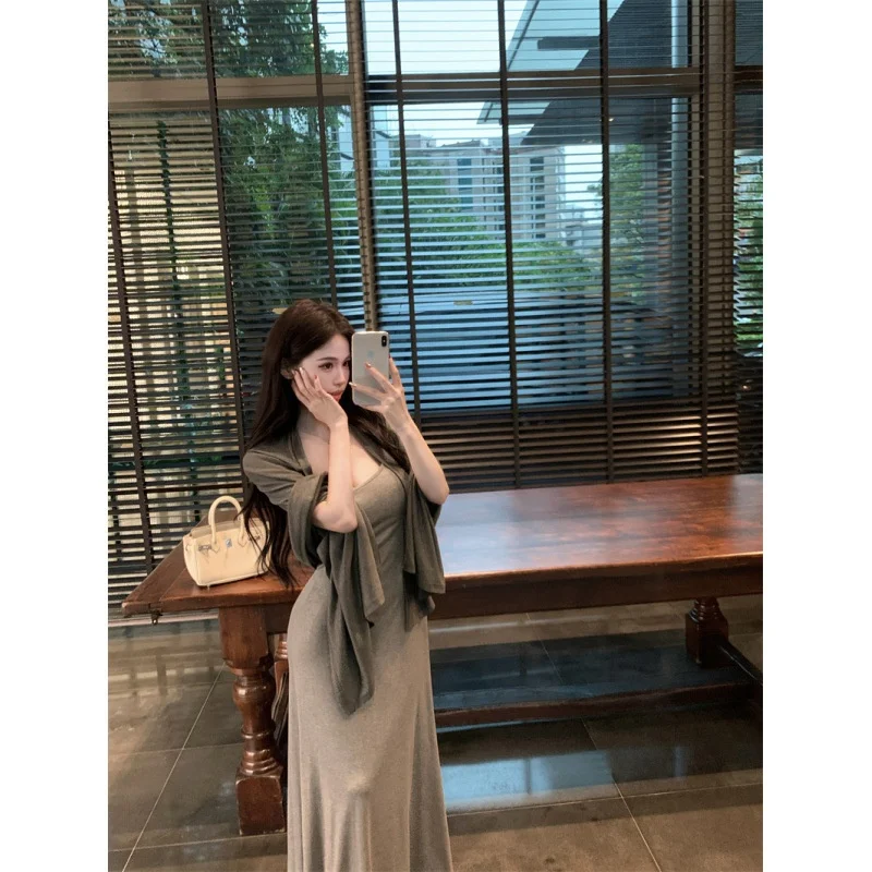 Thin Soft Summer Relaxation Old Money Wind Air Conditioning Sunscreen Knitted Expensive Shawl~Covering Meat Showing Thinness
