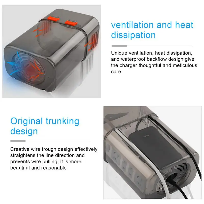 Extensão ao ar livre Cord Box, impermeável tampa elétrica, impermeável, carregamento Socket Box, carro elétrico