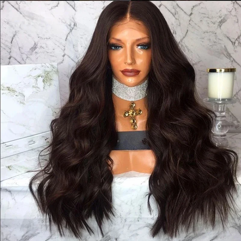 

Коричневая не требующая окрашивания мягкая длинная волнистая парика из еврейских человеческих волос 5x5 с шелковой основой, с HD-кружевом, европейские волосы, с baby hair, предварительно выщипанная