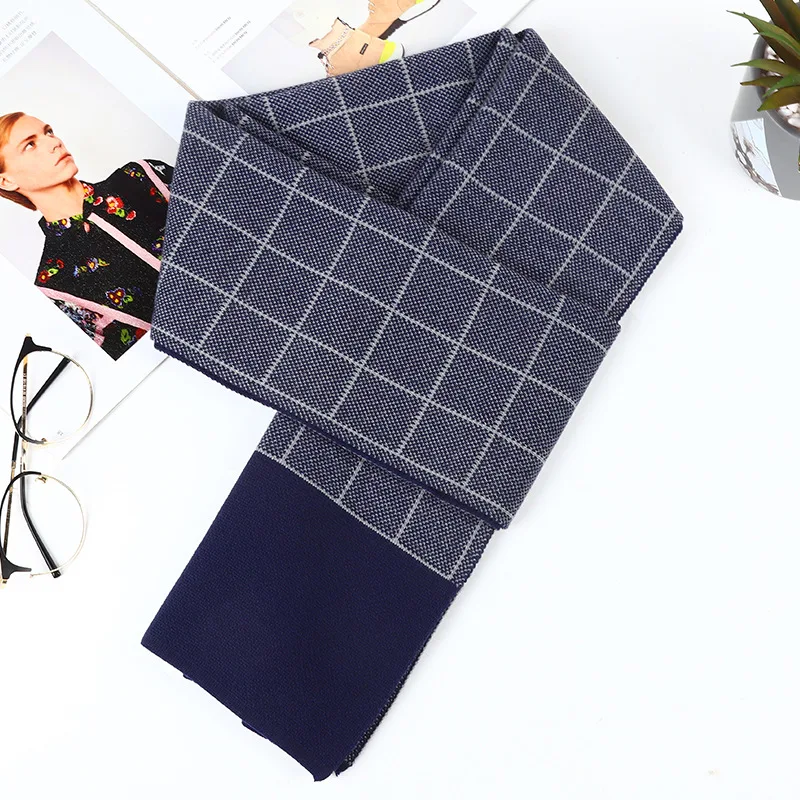 

2025 хит продаж, клетчатый мужской кашемировый шарф, зимние теплые шарфы, шали, повседневные деловые накидки, вязаный зимний теплый шарф дешево
