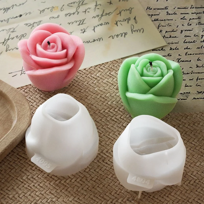 New Flower Candle Plaster Silicone Mold 3D Rose Shape Aromatherapy Chocolate Crystal Epoxy Resin Molds Creative Handmade Crafts