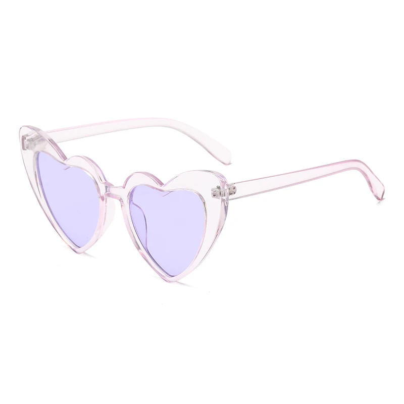 2024 New Heart shaped Candy Sunglasses Female Punk Cat Eyes Fashion Accessories Large Frame Sparkling Pink Crystal Eyeglasses