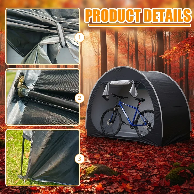 1 Pack Compact Foldable Bike Storage Shed, Shelter for Cyclists, Lawn Patio Bicycle Storage Tent for Home Garden