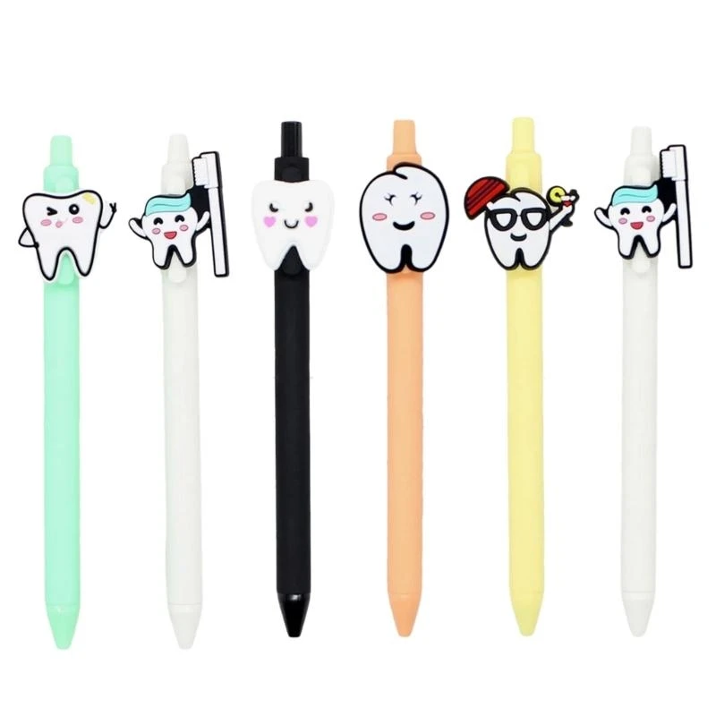  6Pcs Novelty Retractable Ballpoint Pen Signing Pen with Pen Clip 1.0MM Pen Tip Smooth to Write Fast Drying for Nurses