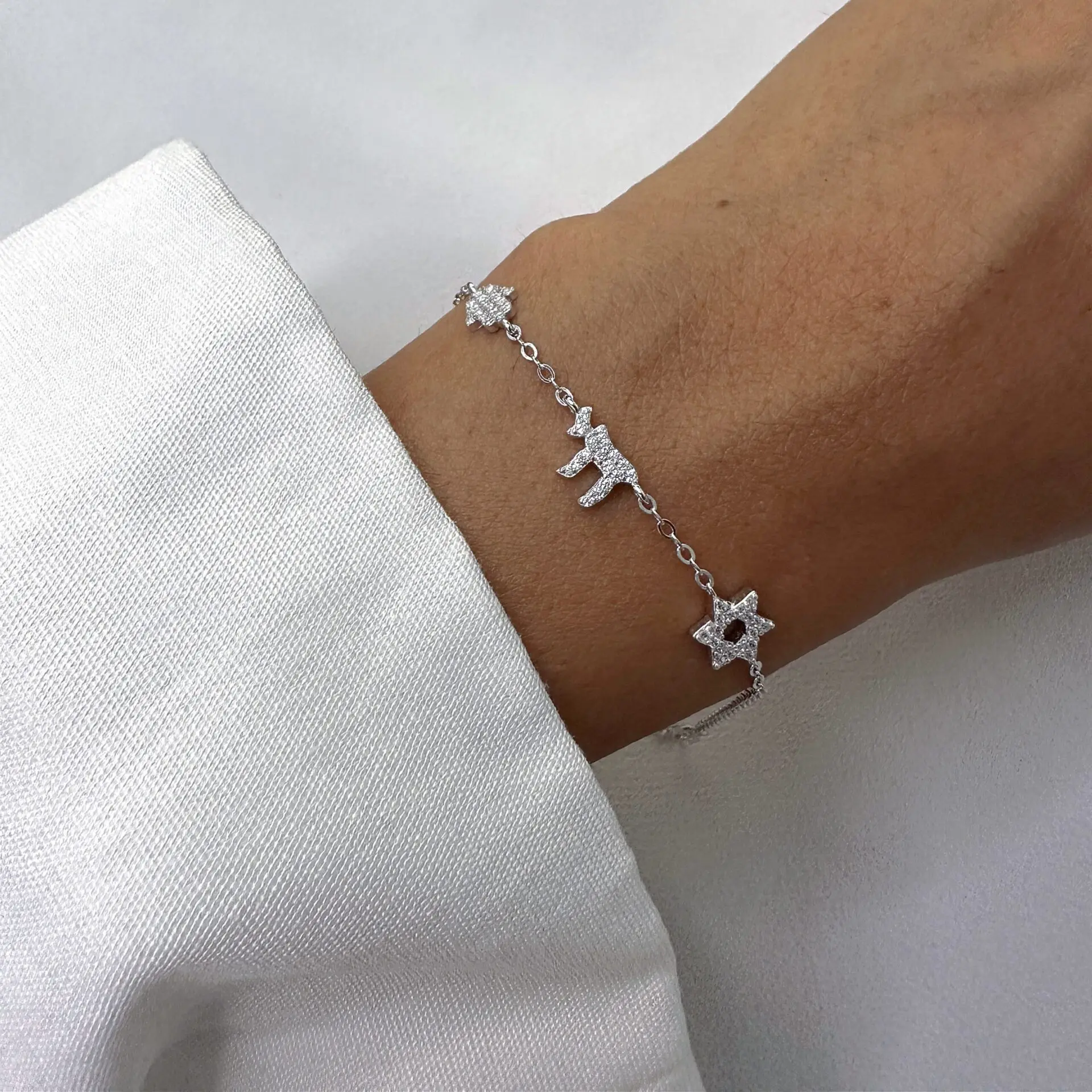 Amuleto de la Suerte, Cadena con Dije de Estrella de Mar, Símbolo de la Vida, Amuleto Religioso Judío, Brazalete de Color Dorado