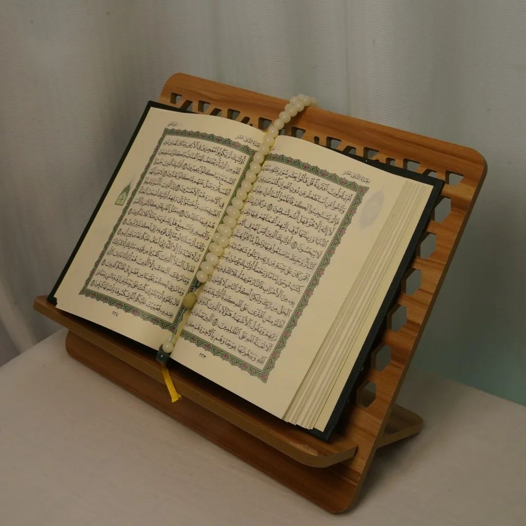 Elegant Solid Wood Bible Reading Stand Desktop Book Holder Multi-Functional Book Support Frame Decorative Reading Desk for Home