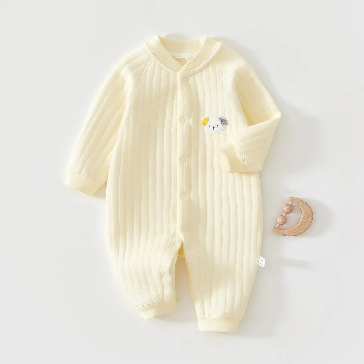 AYNIGIELL Hochwertiger, verdickter, warmer Overall für Neugeborene, Jungen im Herbst und Winter, 0–18 Monate Baby-Mädchen-Cartoon-Hunde-Pyjama