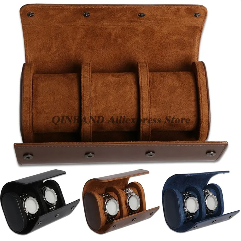 Uhrenetui aus PU-Leder, klassische Reiseaufbewahrung, Uhren-Organizer, Ledertasche, verhindert Kratzer und Oxidation, Uhrenrolle, Reiseetui