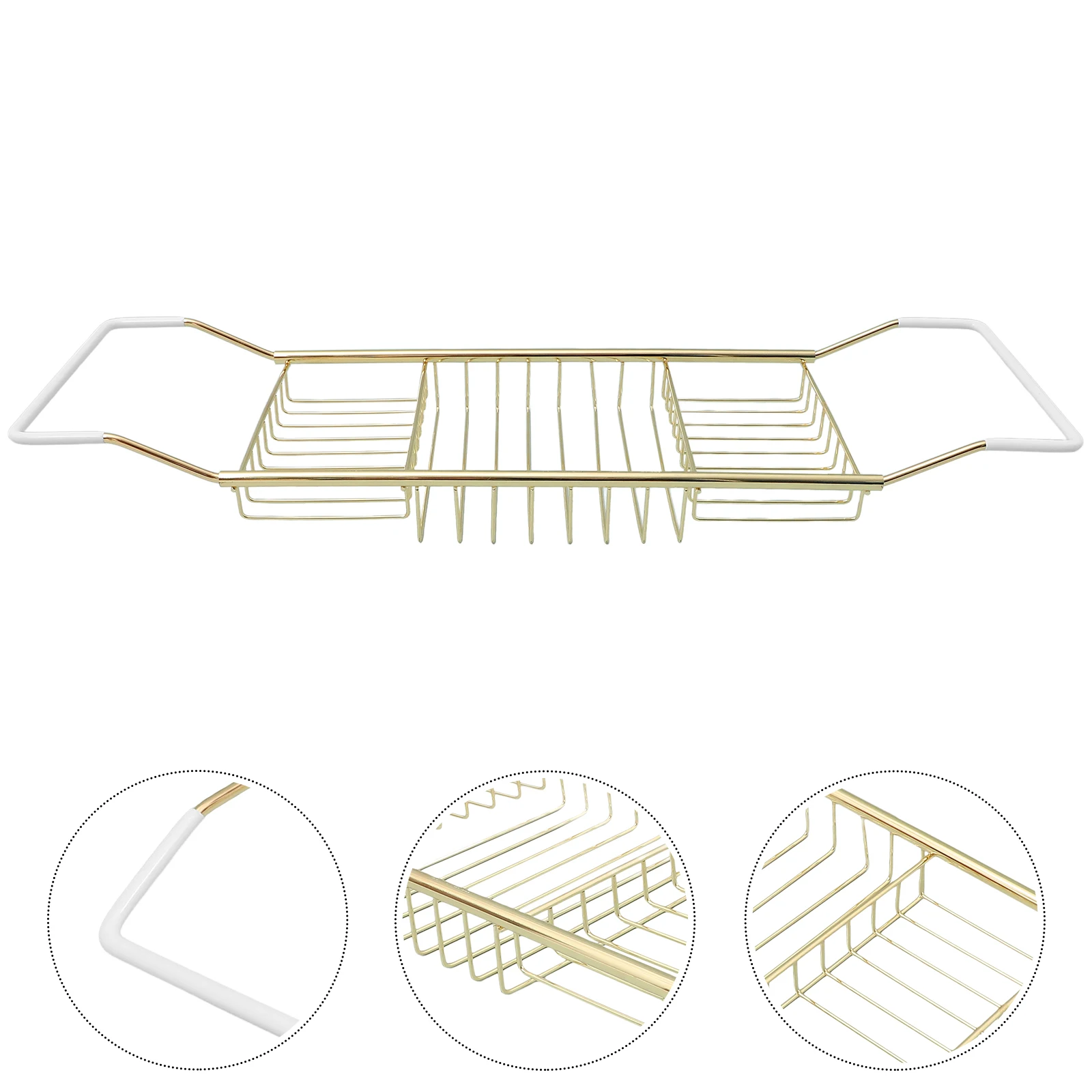 

Telescopic Anti-slip Storage Rack Bathtub Tray Metal Aldult Shower Stainless Steel Bamboo Baby